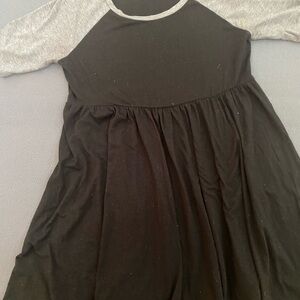 Black and Gray Raglan Sleeve Dress
